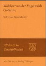 Gedichte : Teil 1: Der Spruchdichter (Altdeutsche Textbibliothek 1) （11. Aufl. 1997. LIII, 167 S. 190 mm）