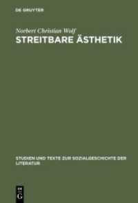 Streitbare Ästhetik : Goethes kunst- und literaturtheoretische Schriften 1771-1789. Diss. (Studien und Texte zur Sozialgeschichte der Literatur 81) （Reprint 2015. 2001. IX, 566 S. 230 mm）