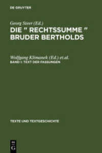 Die »Rechtssumme« Bruder Bertholds. Band I-IV Text der Fassungen, 4 Teile Bd.1-4 : Text der Fassungen (Texte und Textgeschichte 11-14) （1992. XXVI, 2629 S. 47 b/w ill., 47 Illustrations. 230 mm）