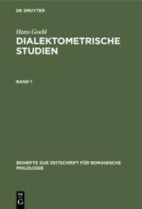 Hans Goebl: Dialektometrische Studien. Band 1 (Beihefte zur Zeitschrift für romanische Philologie 191)