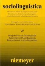 Sociolinguistica. Bd.20 Perspektiven der Soziolinguistik （2007.）