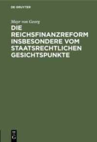 Die Reichsfinanzreform Insbesondere Vom Staatsrechtlichen Gesichtspunkte