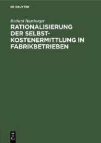 Rationalisierung Der Selbstkostenermittlung in Fabrikbetrieben