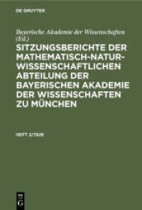 Sitzungsberichte Der Mathematisch-Naturwissenschaftlichen Abteilung Der Bayerischen Akademie Der Wissenschaften Zu München. Heft 2/1926