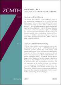 ZGMTH - Zeitschrift der Gesellschaft für Musiktheorie, 14. Jahrgang 2017 (Zeitschrift der Gesellschaft für Musiktheorie .13) （2018. 393 S. mit zahlreichen Abb. und Notenbeispielen. 240 mm）