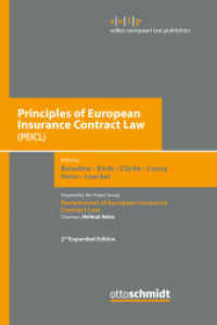 Principles of European Insurance Contract Law （2. neu bearbeitete Aufl. 2016. 976 S. 240 mm）