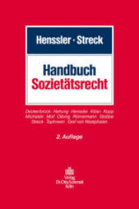 Handbuch Sozietätsrecht （2., neu bearbeitete Auflage 2011. 2011. 1088 S. 240 mm）