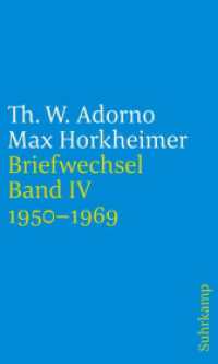 Briefe und Briefwechsel, 4 Teile : Band 4: Theodor W. Adorno/Max Horkheimer. Briefwechsel 1927-1969. Band 4.IV: 1950-1969 （2023. 1078 S. 200 mm）