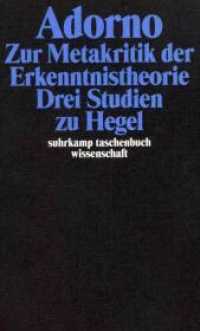 Zur Metakritik der Erkenntnistheorie : Drei Studien zu Hegel (suhrkamp taschenbuch wissenschaft 1705) （6. Aufl. 2003. 386 S. 175 mm）