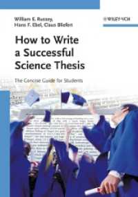 成功する科学論文の書き方：学生向けガイド<br>How to Write a Successful Science Thesis : The Concise Guide for Students