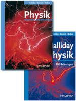 Halliday Physik, 2 Bde. : Lehrbuch; 880 Lösungen （2008. XV, 1388, VI, 317 S. m. zahlr. meist farb. Abb. 28,5 cm）
