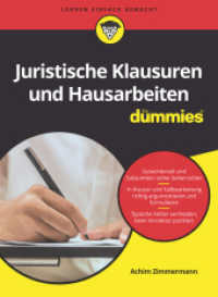 Juristische Klausuren und Hausarbeiten für Dummies (...für Dummies) （1. Auflage. 2024. 256 S. 210 mm）