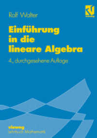 Einf&uuml;hrung in die lineare Algebra : Mit 100 Beispielen （4., durchges. Aufl. 1996. x, 280 S. X, 280 S. Mit 42 Abb. und 100 Beis）