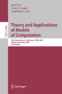 Theory and Applications of Models of Computation : Third International Conference, Tamc 2006, Beijing, China, May 15-20, 2006, Proceedings (Lecture No