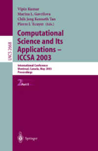Computational Science and Its Applications-Iccsa 2003 : International Conference, Montreal, Canada, May 18-21, 2003 : Proceedings, (Lecture Notes in C