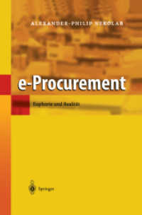 e-Procurement （2003. XIII, 160 S. m. 60 Abb. 24 cm）