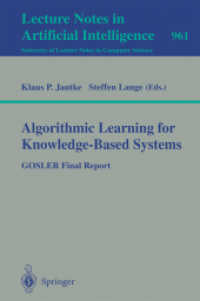 Algorithmic Learning for Knowledge-Based Systems : Gosler Final Report (Lecture Notes in Computer Science, 961,)