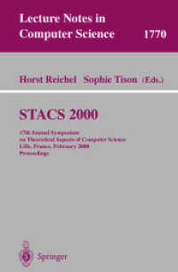 Stacs 2000 : 17th Annual Symposium on Theortical Aspects of Computer Science, Lille, France, February 2000 : Proceedings (Lecture Notes in Computer Sc