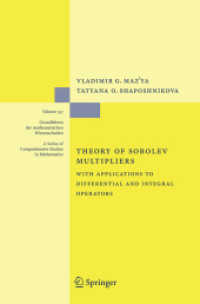 ソボレフ乗数の理論：微分演算子と積分演算子への応用<br>Theory of Sobolev Multipliers : With Applications to Differential and Integral Operators (Grundlehren der mathematischen Wissenschaften) 〈Vol. 337〉