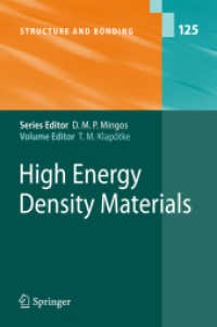 High Energy Density Materials (Structure and Bonding) 〈Vol. 125〉