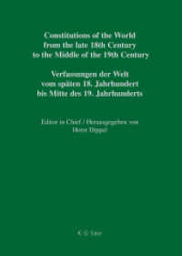 Constitutions of the World from the late 18th Century to the Middle of the 19th Century. The Americas. Constitutional Do. Vol. 1. Part II Georgia - Kansas (Constitutions of the World from the late 18th Century to the Middle of the 19th Century. The A （2006. 387 S.）