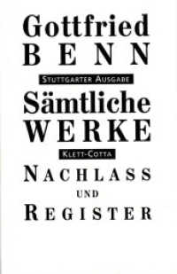 Sämtliche Werke - Stuttgarter Ausgabe. Bd. 7.2 (Sämtliche Werke - Stuttgarter Ausgabe, Bd. 7.2) Tl.2 : Entwürfe, Vorfassungen und Notizen 1932-1956 und das Register (Sämtliche Werke - Stuttgarter Ausgabe 7.2) （2003. 687 S. 206 mm）