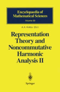 Representation Theory and Noncommutative Harmonic Analysis II : Homogeneous Spaces, Representations and Special Functions (Encyclopaedia of Mathematical Sciences 59)