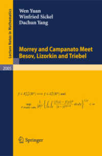 Morrey and Campanato Meet Besov, Lizorkin and Triebel (Lecture Notes in Mathematics) 〈Vol. 2005〉