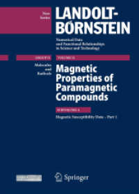 Magnetic Properties of Paramagnetic Compounds (Landolt-bornstein: Numerical Data and Functional Relationships in Science and Technology - New Series /