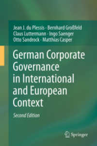 German Corporate Governance in International and European Context （2ND）