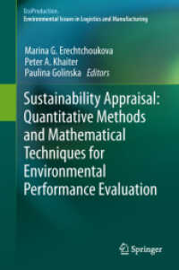 Sustainability Appraisal: Quantitative Methods and Mathematical Techniques for Environmental Performance Evaluation (Ecoproduction) （2013）