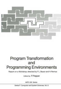 Program Transformation and Programming Environments : Report on a Workshop, Munich, Germany, 12 to 16 September 1983 (NATO Asi Series (Closed) / NATO （PAP/PSC RE）