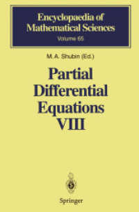 Partial Differential Equations VIII: Overdetermined Systems Dissipative Singular Schr Dinger Operator Index Theory (Encyclopaedia of Mathematical Sciences) 〈65〉