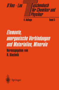 Taschenbuch für Chemiker und Physiker, 3 Teile : Band 3: Elemente, anorganische Verbindungen und Materialien, Minerale （4. Aufl. 2012. xxxvi, 1468 S. XXXVI, 1468 S. In 3 Bänden, nicht e）