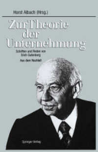 Zur Theorie der Unternehmung : Schriften und Reden von Erich Gutenberg Aus dem Nachlaß