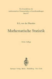 Mathematische Statistik (Grundlehren der mathematischen Wissenschaften 87) （3. Aufl. 2012. xii, 360 S. XII, 360 S. 235 mm）