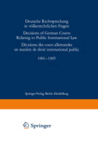 Deutsche Rechtsprechung in völkerrechtlichen Fragen / Decisions of German Courts Relating to Public International Law / (Fontes Iuris Gentium A / 2 / 5) （Softcover reprint of the original 1st ed. 1978. 2011. xxii, 1050 S. XX）