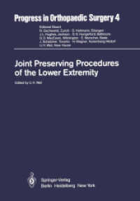 Joint Preserving Procedures of the Lower Extremity (Progress in Orthopaedic Surgery) （Reprint）