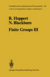 Finite Groups III (Grundlehren Der Mathematischen Wissenschaften) （Reprint）