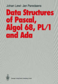 Data Structures of Pascal, Algol 68, PL/1 and Ada （Softcover reprint of the original 1st ed. 1986. 2013. xii, 395 S. XII,）