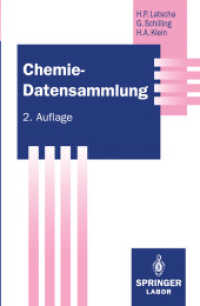 Chemie - Datensammlung (Springer Labormanual) （2. Aufl. 2014. xii, 401 S. XII, 401 S. 1 Abb. 205 mm）