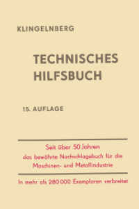 Klingelnberg Technisches Hilfsbuch （15. Aufl. 2012. xii, 1014 S. XII, 1014 S. 203 mm）