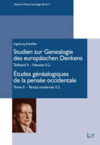 Studien zur Genealogie des europäischen Denkens / Études généalogiques de la pensée occidentale (Neuere Phänomenologie 4) （2021. 598 S. 21 cm）