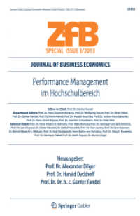Performance Management im Hochschulbereich : Dilger/Dyckhoff/Fandel (Hrsg.), Performance Management im Hochschulbereich (ZfB Special Issue 3) (Zfb Special Issue)