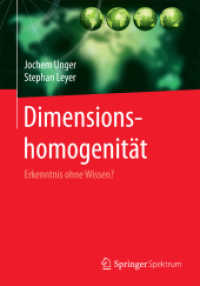 Dimensionshomogenität : Erkenntnis ohne Wissen?