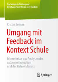 Umgang mit Feedback im Kontext Schule : Erkenntnisse aus Analysen der externen Evaluation und des Referendariats (Psychologie in Bildung und Erziehung: Vom Wissen zum Handeln)
