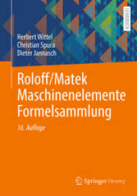 Roloff/matek Maschinenelemente Formelsammlung -- Paperback / softback (German Language Edition) （16. Aufl.）