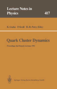 Quark Cluster Dynamics : Proceedings of the 99th WE-Heraeus Seminar Held at the Physikzentrum Bad Honnef, Germany 29 June - 1 July 1992 (Lecture Notes in Physics .417) （Softcover reprint of the original 1st ed. 1993. 2013. xi, 300 S. XI, 3）