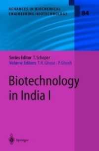 Biotechnology in India I (Advances in Biochemical Engineering/biotechnology)