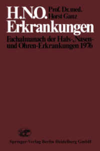 H.N.O. Erkrankungen : Fachalmanach der Hals-, Nasen- und Ohren-Erkrankungen 1976 （2014. 171 S. 171 S. 27 Abb., 4 Abb. in Farbe. 229 mm）